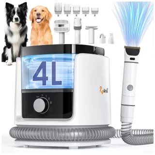 Aspiradora de Pelo para Perros y Gatos – Kit de Aseo 7 en 1 con Recipiente de 4 Litros