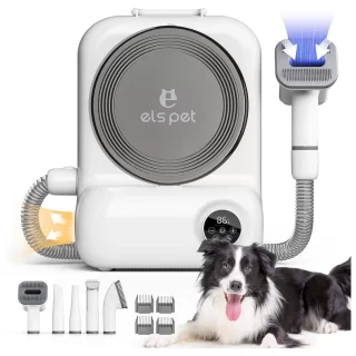 Aspiradora y Secadora de Pelo 2 en 1 para Perros – Potencia de 15000 Pa y Kit de Aseo