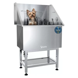 Bañera Profesional para Perros de Acero Inoxidable 128x39x81 cm