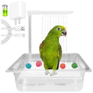 Bañera con Grifo para Pájaros – Automática y USB para Aves Medianas