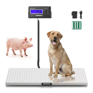 Báscula Veterinaria para Perros Grandes y Ganado | Plataforma Antideslizante hasta 500 Kg