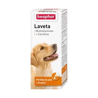 Beaphar Laveta + Carnitina (50 mL): Suplemento para Piel, Pelaje Brillante y Tonificación Muscular en Perros