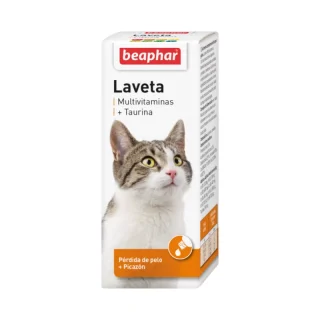 Beaphar Laveta + Taurina (50 mL): Solución para la Pérdida de Pelo, Picazón y Muda en Gatos