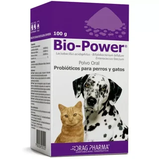 Bio-Power Polvo (Drag Pharma) | Suplemento Probiótico para Flora Intestinal Perros y Gatos