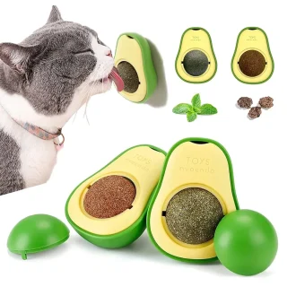 Bola de Catnip para Gatos  | Juguete de Hierba Gatera Adhesiva Giratoria 360°