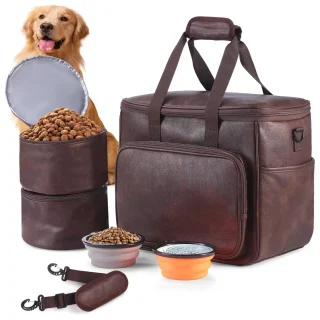 Bolsa de Viaje para Perros y Gatos | De Cuero y Aprobada por Aerolíneas 37x22x32 Cm
