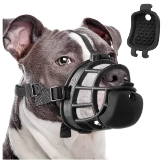 Bozal de Cesta para Perros | Con Ranura para Premios y Evitar Mordidas