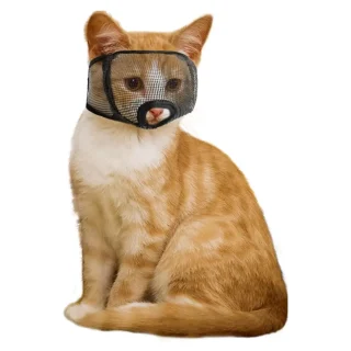 Bozal para Gatos para Recortar Uñas | Bozal de Malla Suave Antiarmaños y Antimordidas