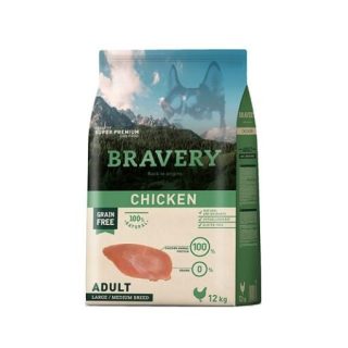 BRAVERY CHICKEN PERRO ADULTO 12KG. POLLO RAZA GRANDE Y MEDIANA