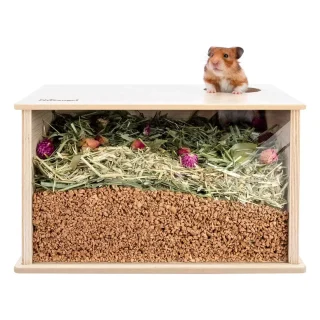 Caja de Excavación Visible Niteangel (28x19x18 cm) | Escondite Profundo de Madera para Hámster y Jerbos