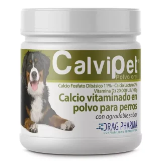 Calvipet (Drag Pharma): Suplemento de Calcio, Fósforo y Vitamina D3 para Huesos y Dientes Fuertes en Perros