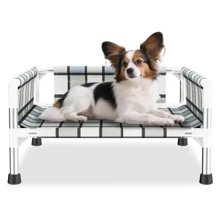 Cama Elevada (Cuna) para Perros | Anti-Calor y Anti-Humedad | Diseño Fresco con Barandilla