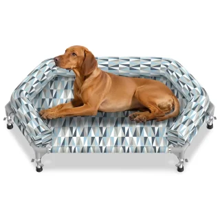 Cama Elevada para Perros: Soporte Cervical en U, Diseño 6 Lados y Alivio Articular