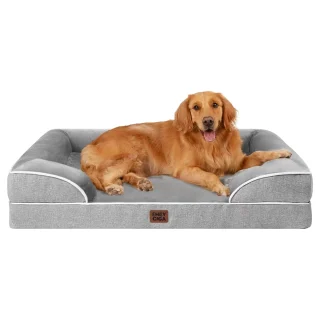 Cama Sofá Ortopédica para Perros con Espuma Viscoelástica | Alivio Articular, Diseño de 3 Cojines y Base Impermeable