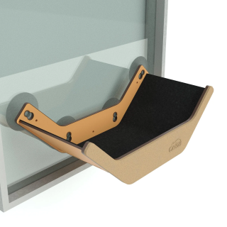 Cama en V para vidrio o pared Gatitud GAT326