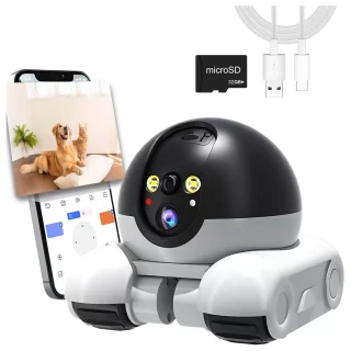 Cámara Robot para Perros y Gatos 1080P – Monitor Móvil Wi-Fi para Bebés