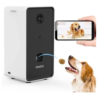 Cámara para Mascotas con Dispensador de Golosinas – Wi-Fi, Visión Nocturna