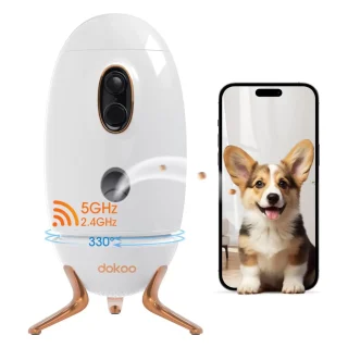 Cámara para Mascotas con Dispensador de Golosinas – Wi-Fi 2K 330°