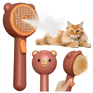Cepillo de Vapor para Gatos – Elimina el Pelo y Desenreda, Kit de Aseo 4 en 1