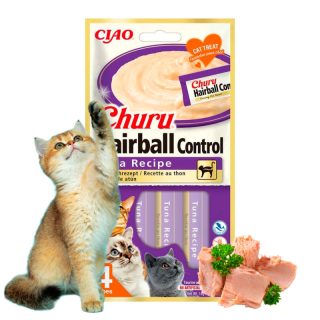 CIAO CHURU HAIRBALL CONTROL RECETA DE ATÚN 4x14gr