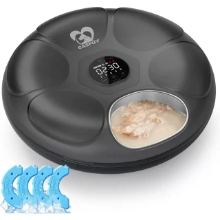 Comedero Automatico 6 Platos para Comida Humeda y Seca con Packs de Hielo Recargable