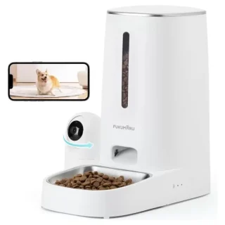 Comedero Automatico WiFi 5G con Camara Giratoria HD 1080P para Perros y Gatos 2 kg