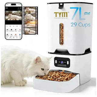 Comedero Automatico WiFi 5G con Camara HD 1080P Gran Capacidad 3.2 kg y Plato de Acero Inoxidable