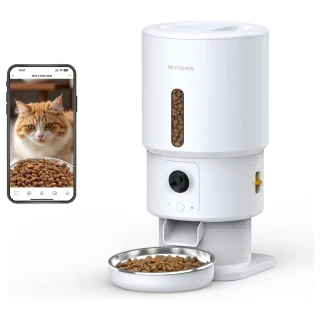 Comedero Automatico WiFi 5G con Camara HD 1080P de 2.3 kg para Gatos y Perros