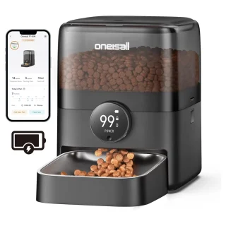 Comedero Automatico WiFi Inalambrico para Gatos 1.3 kg con Bateria de 100 dias