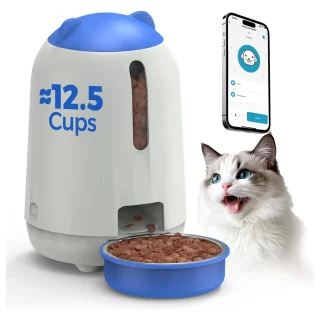 Comedero Automatico WiFi para Gatos y Perros Pequeños 1.3 kg con Sistema Anti Humedad