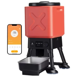 Comedero Automatico WiFi para Perros Grandes 6 kg con Control por App y Sistema Antibloqueo