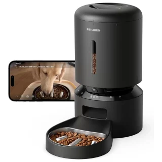 Comedero Automatico con Camara HD WiFi y Plato de Alimentacion Lenta para Gatos y Perros 2 kg