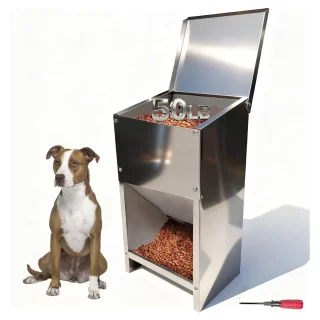 Comedero Automatico por Gravedad de Acero Inoxidable para Perros Grandes 11 kg y 23 kg