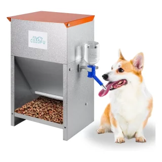 Comedero y Bebedero 2 en 1 para Perros – Por Gravedad de Acero Galvanizado y Gran Capacidad 11 Kg