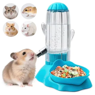 Comedero y Bebedero Antigoteo 2 en 1 para Roedores | Llenado Superior y Material Seguro (136 ml)