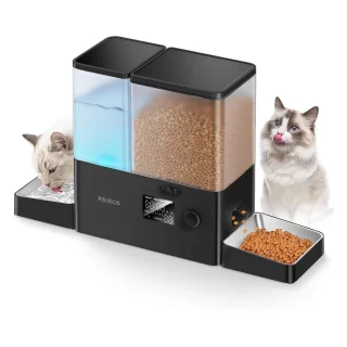 Comedero y Bebedero Automático 2 en 1 para Perros y Gatos – Acero Inoxidable