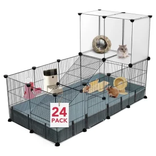 Corral Ancho XL (183x61x41 cm) | Jaula Modular con Base Impermeable | Para Cuy y Conejos