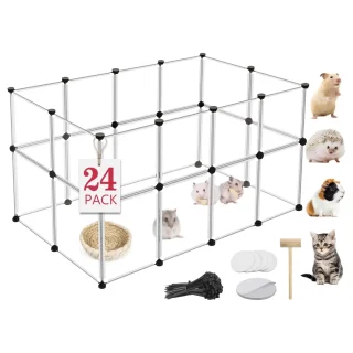 Corral Jaula Modular Transparente XL (122x61x71 cm) | Armable para Conejos, Cuy y Mascotas