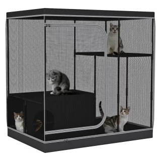 Corral/Refugio de Tela Extra Grande para Gatos | 127×87×127 cm | Recuperación Post-Operatoria y Múltiples Gatos