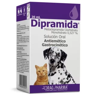 Dipramida Suspensión Oral 20 mL (Metoclopramida) | Antiemético para Vómitos Perros y Gatos