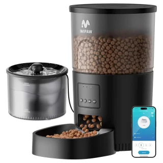 Dispensador de Comida WiFi 1.3kg y Agua 3L Kit de Alimentacion Automatica para Mascotas