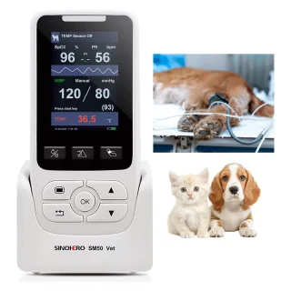 Monitor Multiparámetro Veterinario Portátil para Perros y Gatos | SpO2, NIBP, TEMP, PR