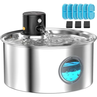 Fuente de Agua Inalámbrica para Mascotas 3.2L – Acero Inoxidable y Recargable