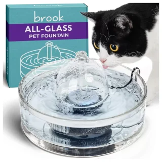 Fuente de Agua 100% Vidrio 2.7 Litros para Gatos y Perros – Higienica y Silenciosa