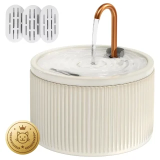 Fuente de Agua Ceramica Gatos Anti Acne Silenciosa Tipo Grifo y Filtro de 2.1 L