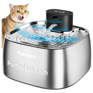 Fuente de Agua Inalambrica Acero Inoxidable 3.2 Litros Gatos y Perros con Sensor y Motor Externo