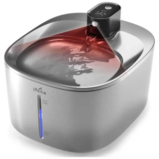 Fuente de Agua Inalambrica Acero Inoxidable 4 Litros Gatos y Perros Sensor y Bateria 45 Dias