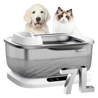 Fuente de Agua Inalambrica Acero Inoxidable 7 Litros para Mascotas Sensor y Bateria