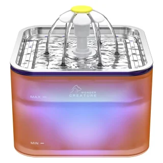 Fuente de Agua para Mascotas 3 L – Acero Inoxidable con Luz LED