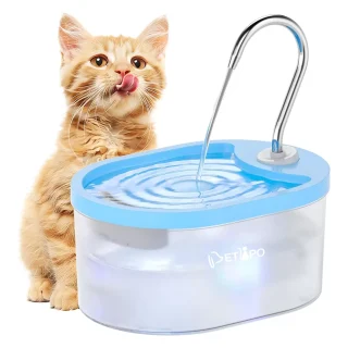 Fuente de Agua para Mascotas 3 L – Con Grifo, Súper Silenciosa y Luz LED